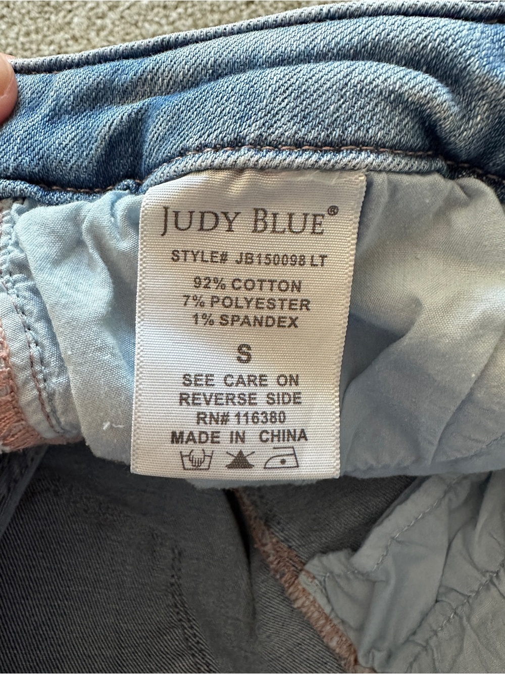Judy Blue Light Blue Braided Waist Denim Shorts - Picture 4 of 7